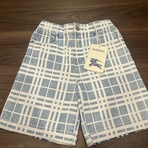 Burberry Checkered Blue and White Shorts- boys size 8